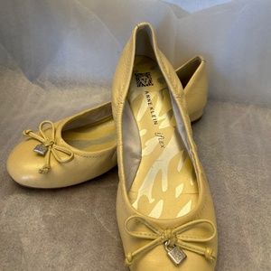 yAnnKleine yellow flat casual dress shoes